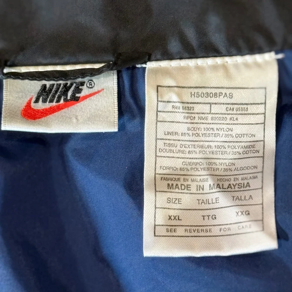Nike Vintage 90s Colorblock Windbreaker Jacket Navy Blue Red Blk XXL Big Swoosh
